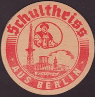 Beer coaster berliner-schultheiss-87-oboje