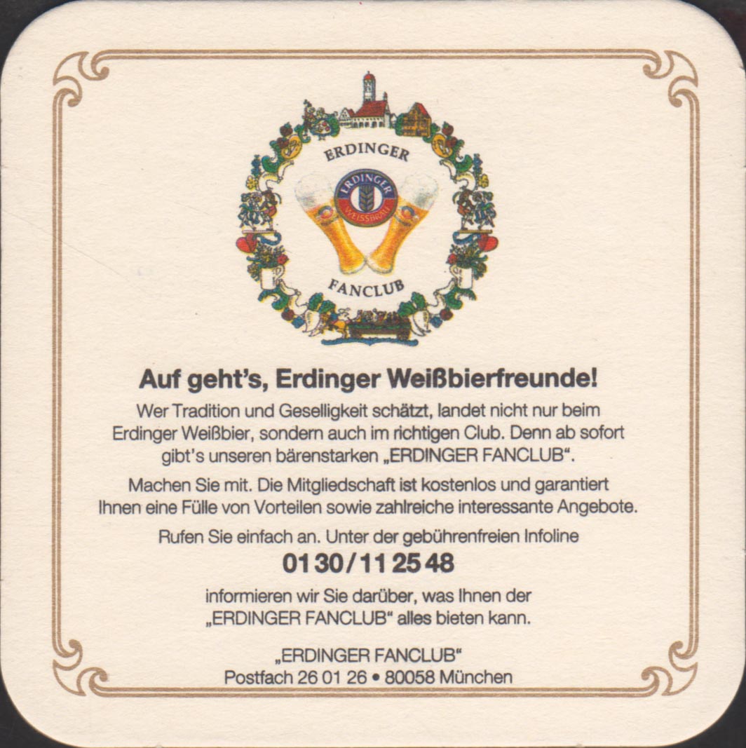 Beer coaster erdinger-3-zadek