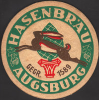 Beer coaster hasenbrau-55-zadek