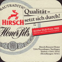 Beer coaster hirsch-brauerei-honer-9-zadek