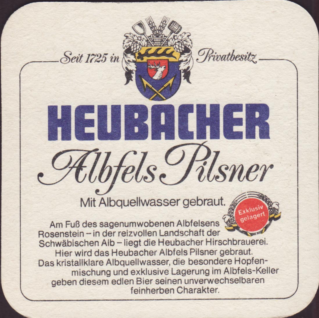 Beer coaster - Coaster number 2-1 | Brewery Hirschbrauerei Heubach L ...