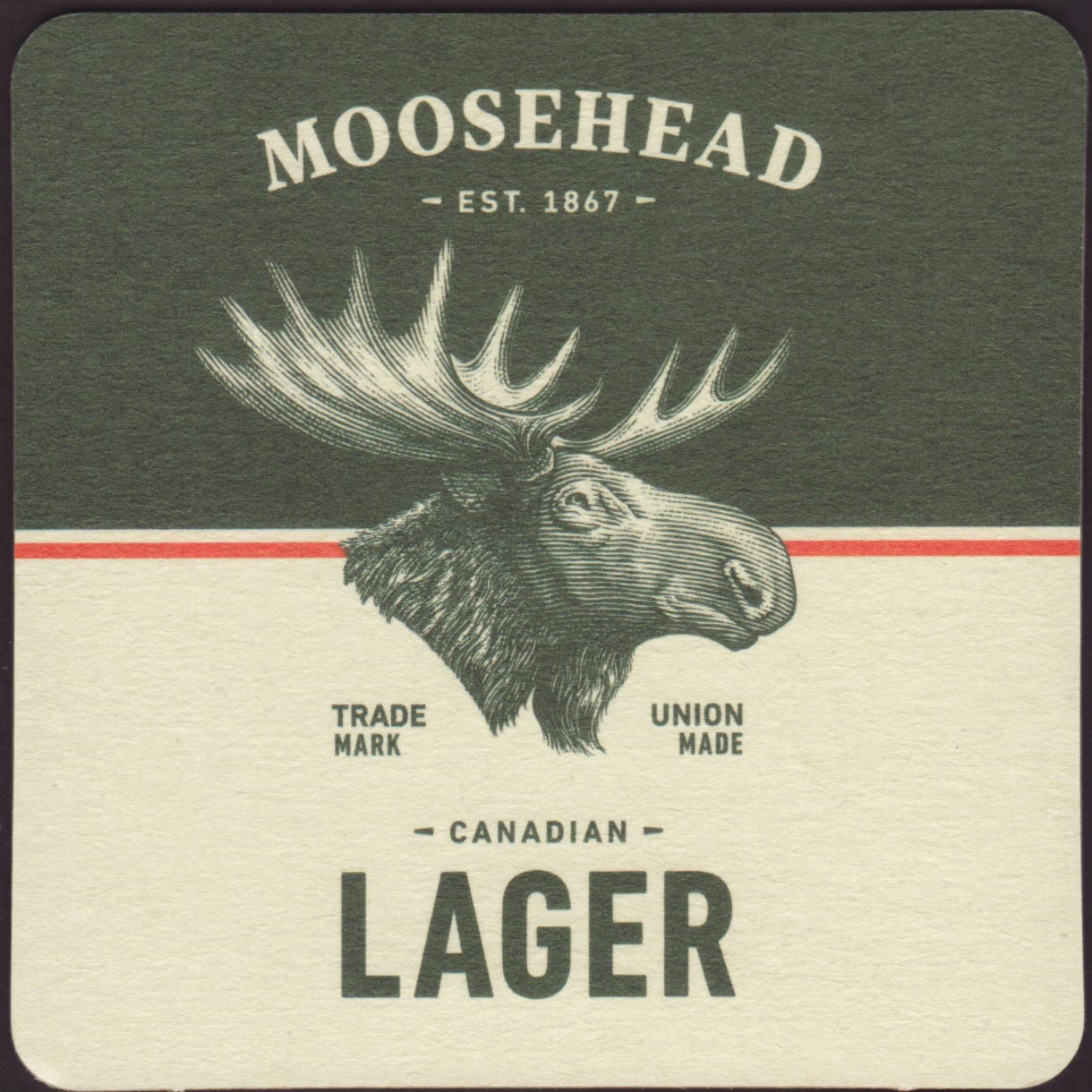 Beer Coaster ~ MOOSEHEAD Brewing Canada ~ Male Moose Follows Females for a Week! 