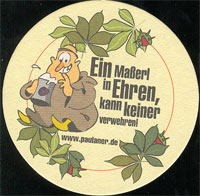 Beer coaster paulaner-21-zadek