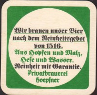 Pivní tácek privatbrauerei-hoepfner-45-zadek