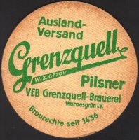 Beer coaster wernesgruner-50-zadek-small