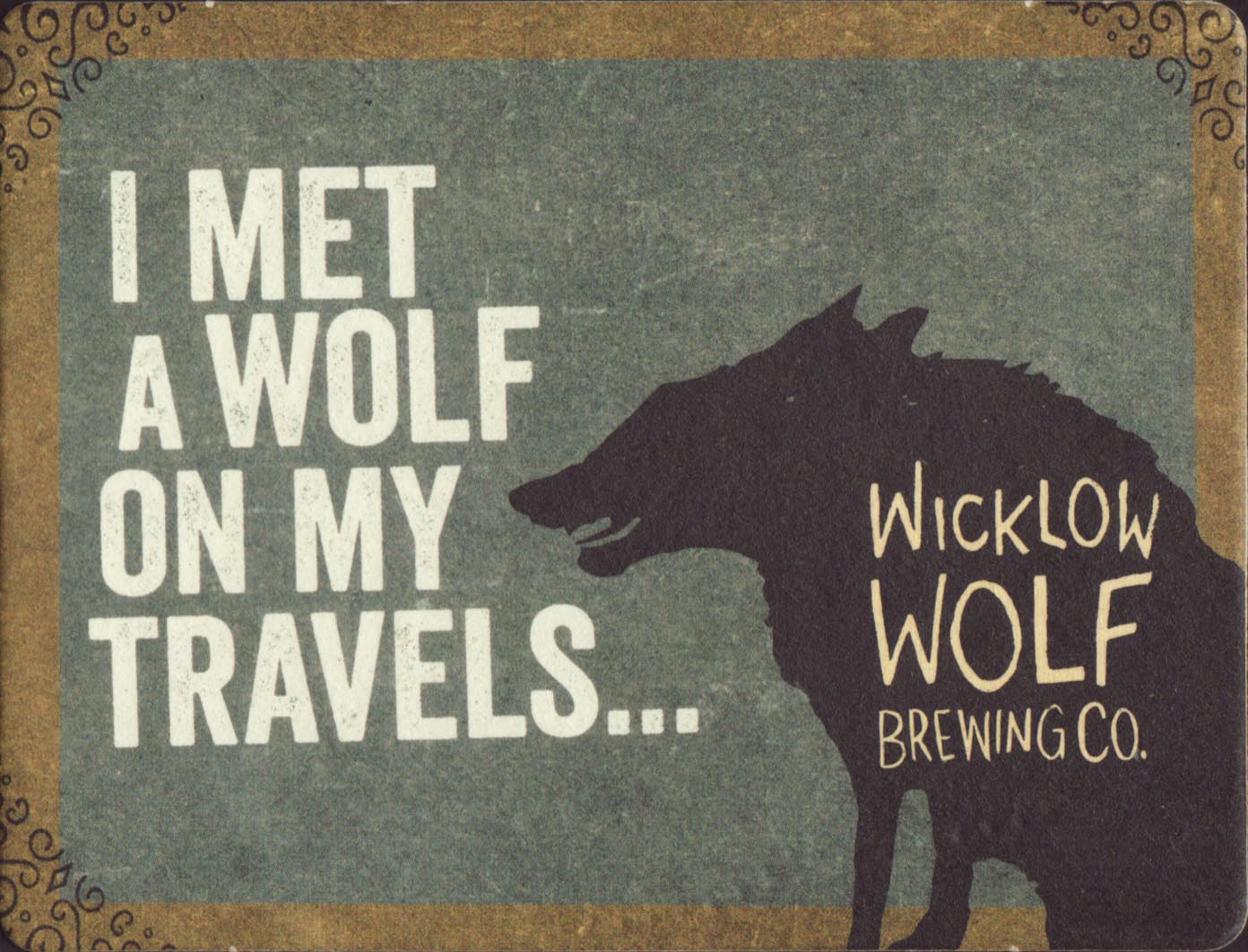 Beer Mat Wicklow Wolf Brewing Co Ireland Postcard and Beer Coaster 