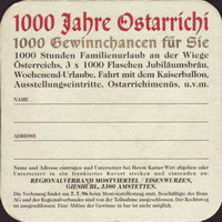 Beer coaster wieselburger-106-zadek