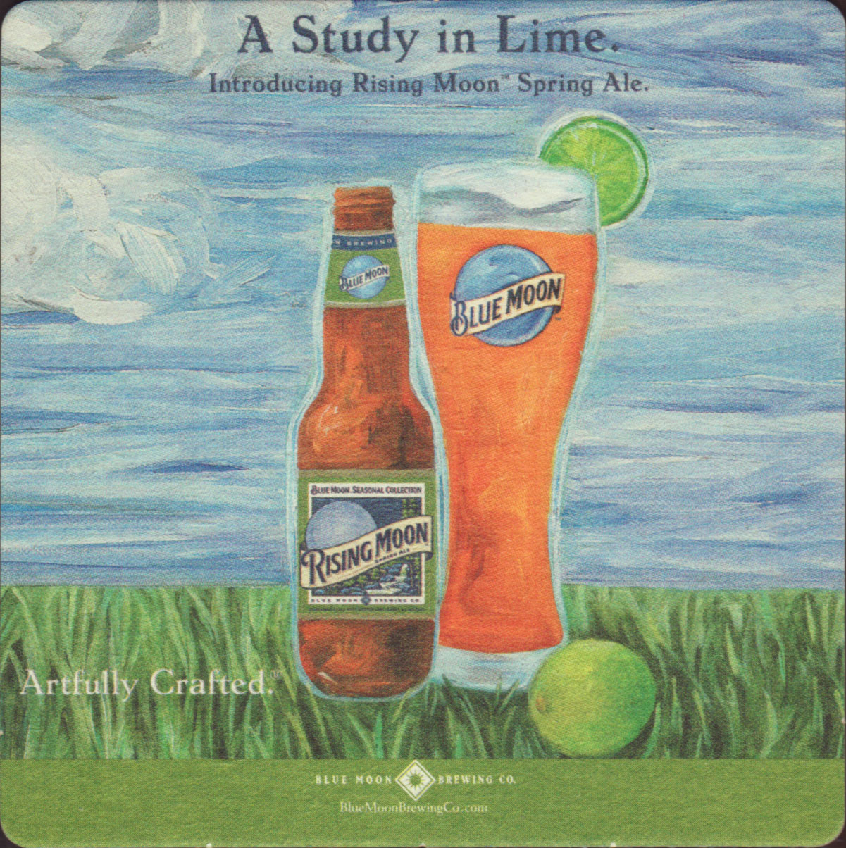 20  Blue Moon  A Study In Lime  Beer Coasters 